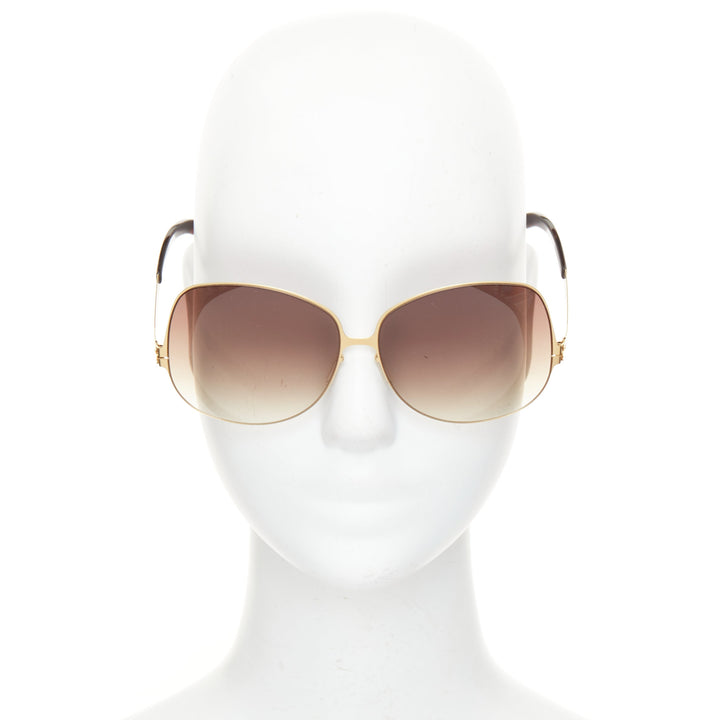 IC BERLIN Tres Chic Lundi matte gold brown gradient butterfly sunglasses