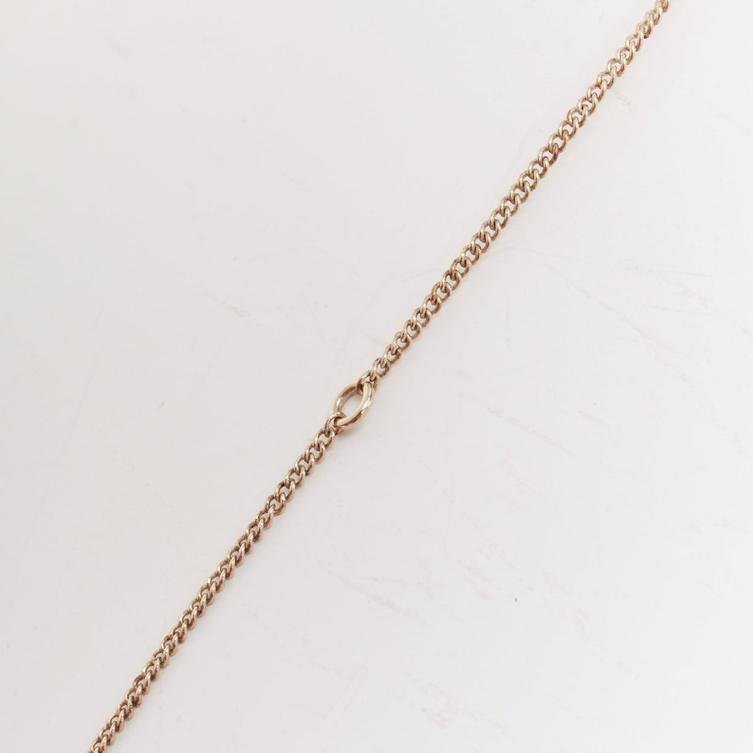 CHANEL 2020 crystal faux pearl pendant CC logo gold chain necklace