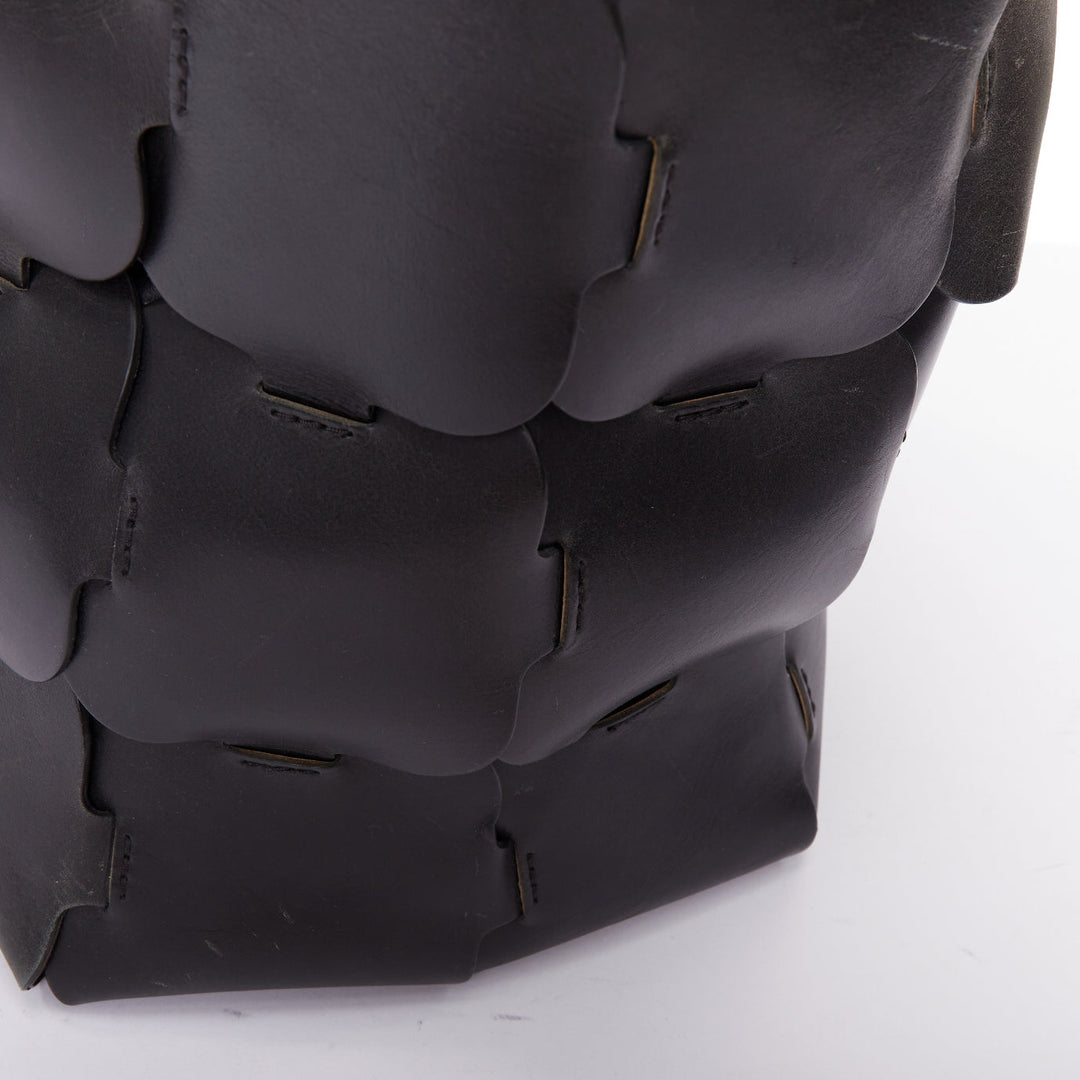 PACO RABANNE Bucket black puzzle leather patch medium shoulder bag