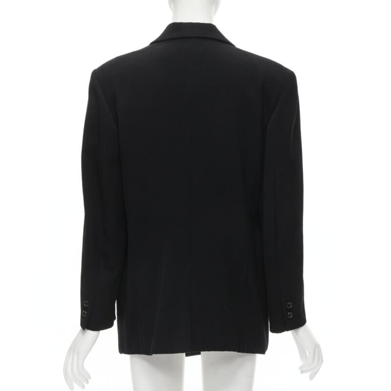 vintage COMME DES GARCONS 1988 black wool plunge neck pullover blazer jacket S