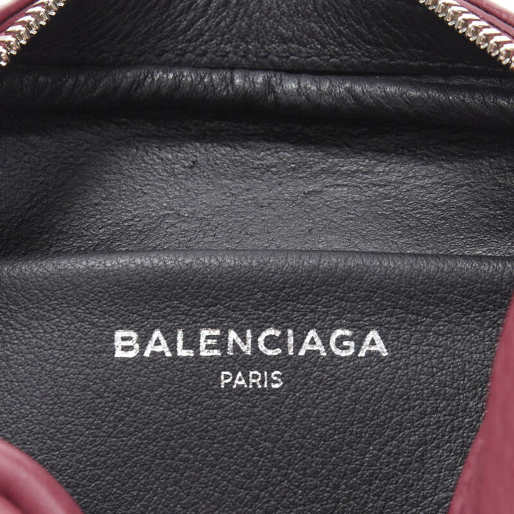 BALENCIAGA Demna Everyday Camera XS burgundy red logo camera crossbody bag