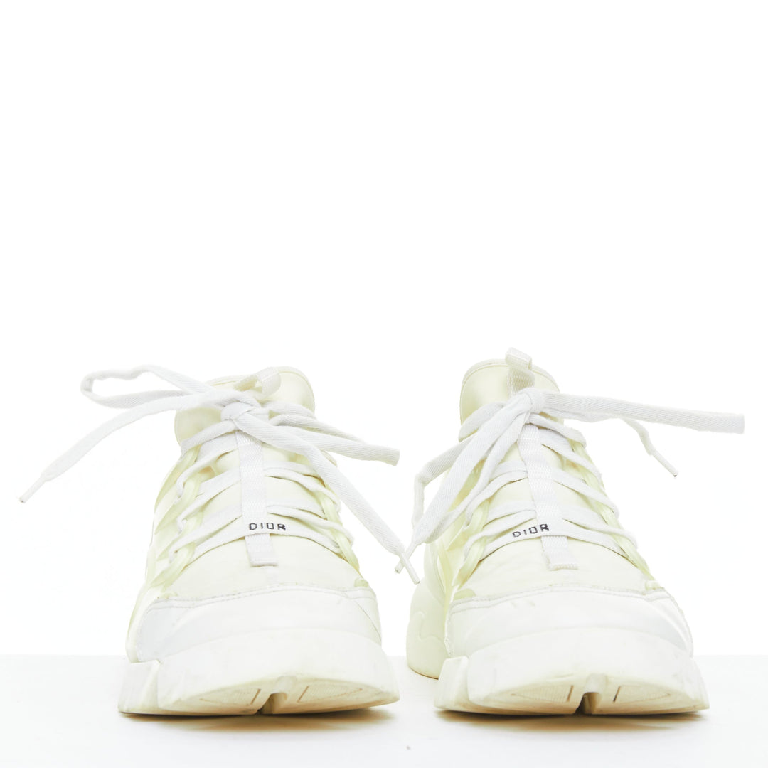 CHRISTIAN DIOR D-Connect white cream rubber layer sneakers EU38