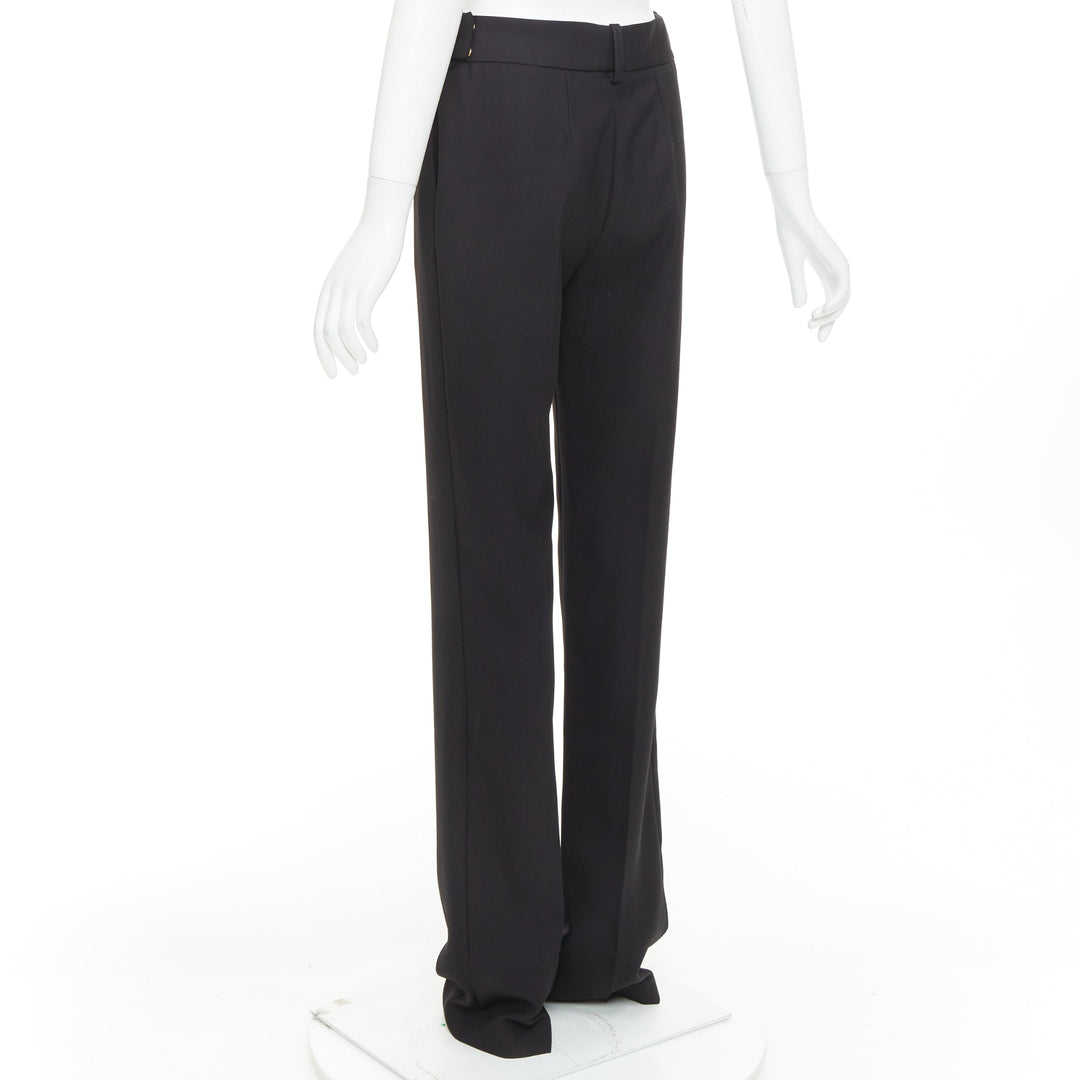 ALEXANDRE VAUTHIER COUTURE SS2025 black darted back straight leg trousers pants