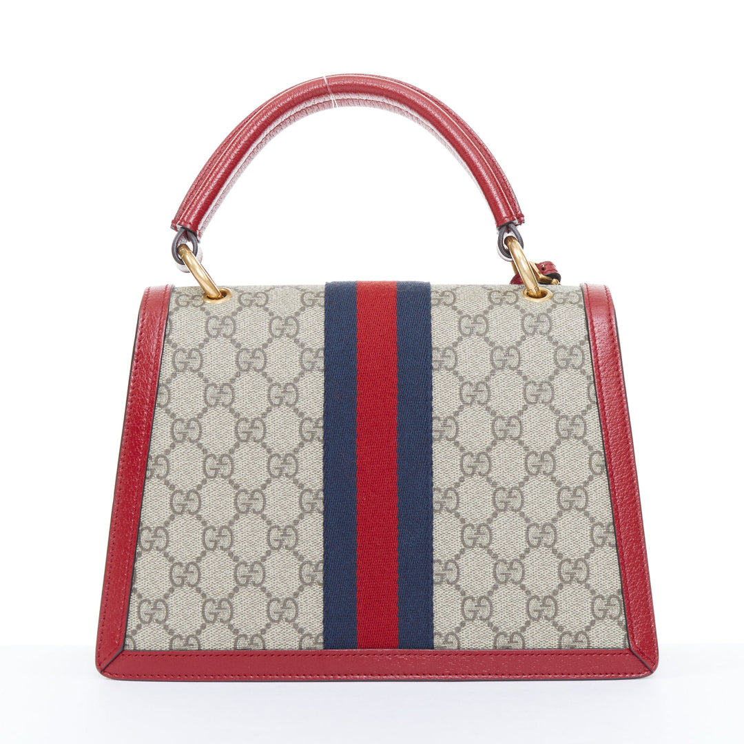 GUCCI 2017 Queen Margaret small GG supreme canvas leather top handle bag