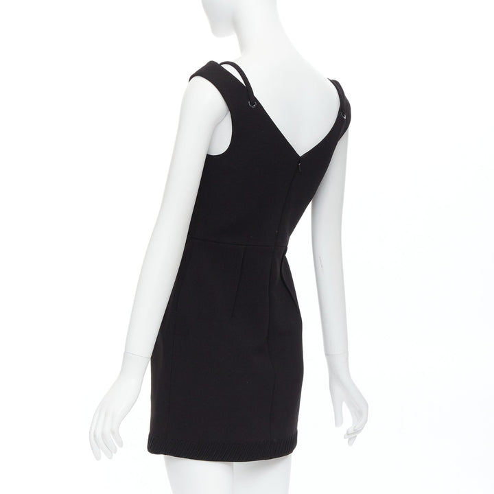 CAMILLA AND MARC Stella black rope applique cold shoulder mini dress UK6 XS