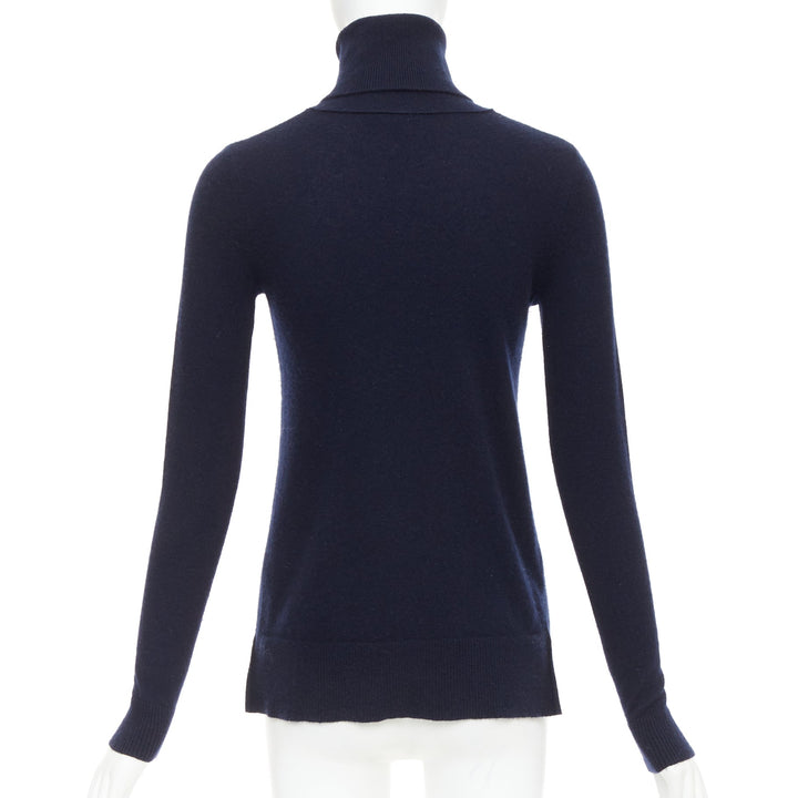 VINCE 100% cashmere navy long sleeve minimal  turtleneck sweater XXS