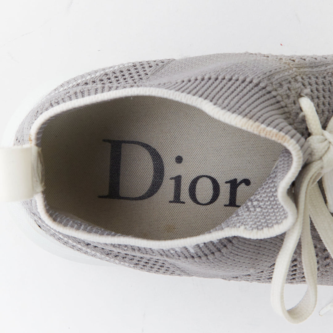 DIOR HOMME B21 Sockes grey white logo knit low top lace sneakers