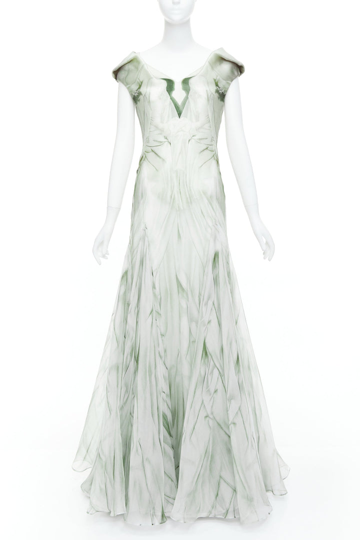 rare ALEXANDER MCQUEEN 2010 Angels Demons Portinari Altarpiec organza gown IT38