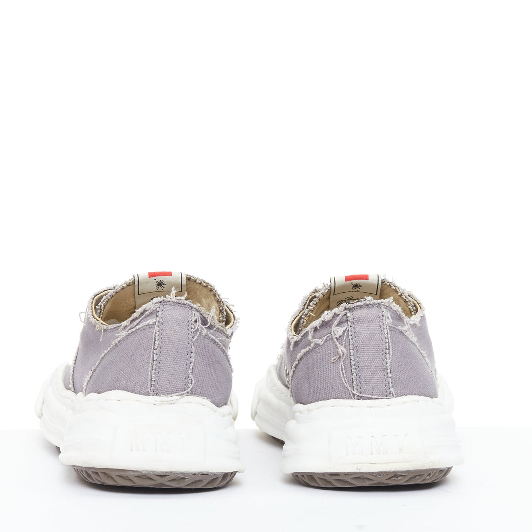 MIHARA YASUHIRO Hank grey canvas OG sole distressed low top sneakers