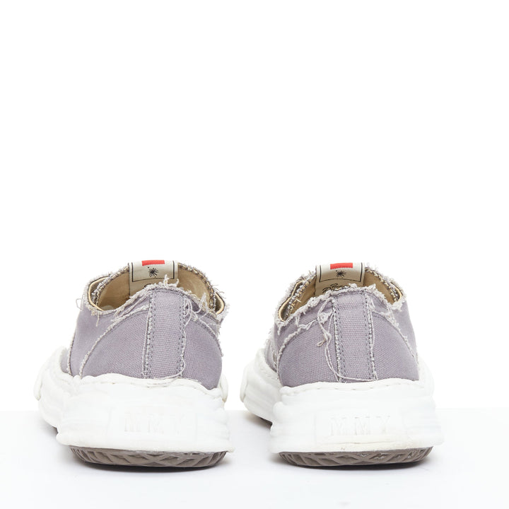 MIHARA YASUHIRO Hank grey canvas OG sole distressed low top sneakers