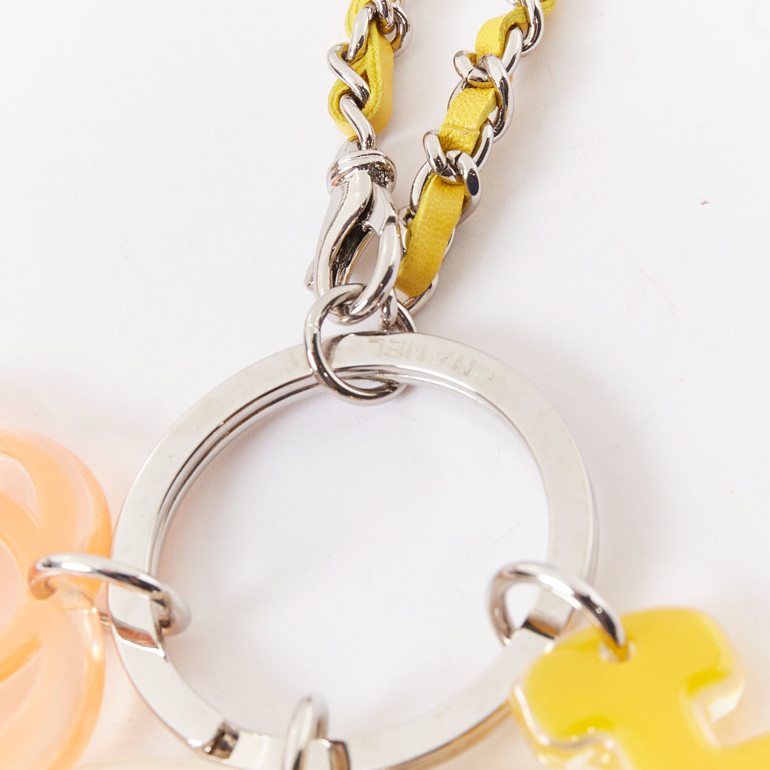 CHANEL 07P multicolor resin No.5 perfume camellia camellia keychain bag charm