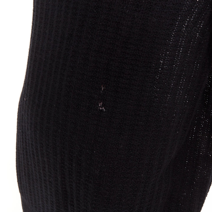 PRADA 100% cashmere black ribbed mock neck cap sleeve sweater vest IT36 XXS