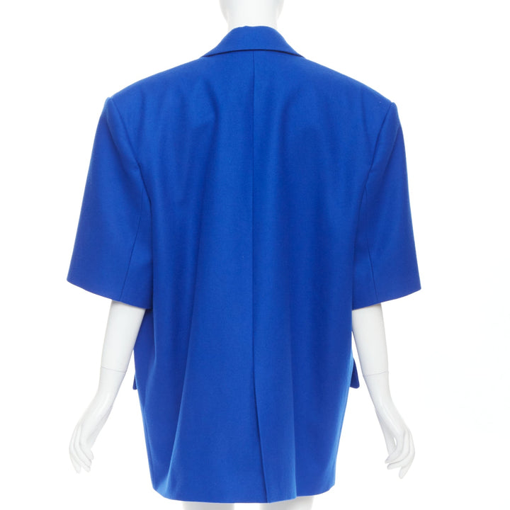 ALEXANDRE VAUTHIER COUTURE AW2022 Runway blue short sleeve oversized blazer