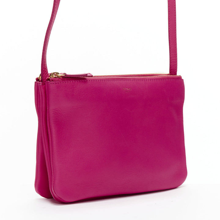 OLD CELINE Phoebe Philo Trio pink leather detachable strap pouch crossbody bag