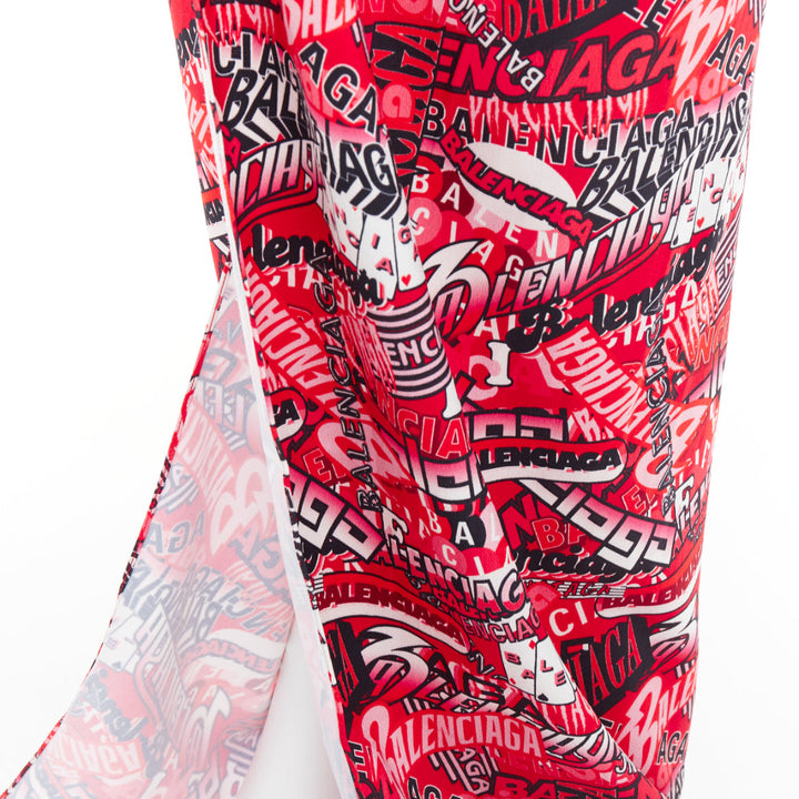 BALENCIAGA Demna 2019 Runway red all collage self tie wrap maxi skirt FR34 XS