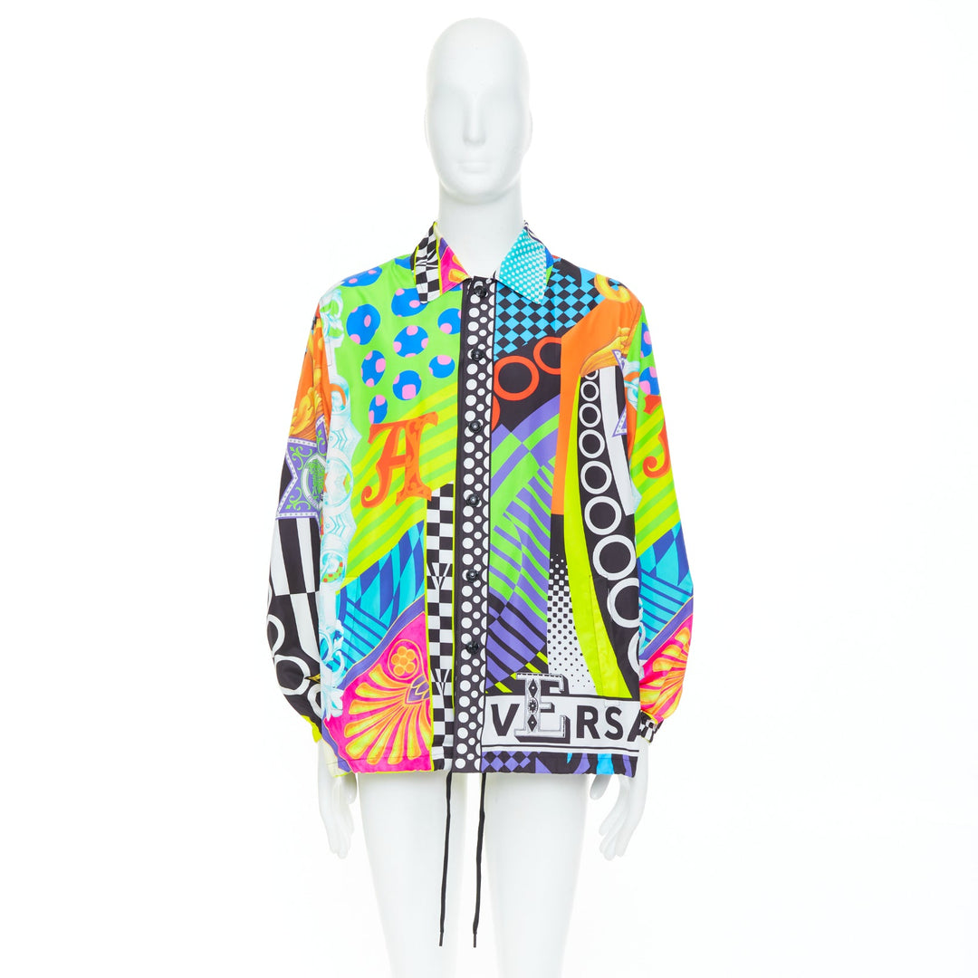 VERSACE 2020 Runway Pop Temple print nylon windbreaker shirt jacket IT46 S