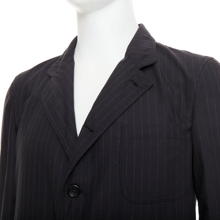 COMME DES GARCONS Homme Deux 2018 grey pinstriped pocketed blazer S