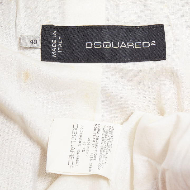 DSQUARED2 2004 Runway brown navy plaid duffle Montgomery cropped jacket IT40 S