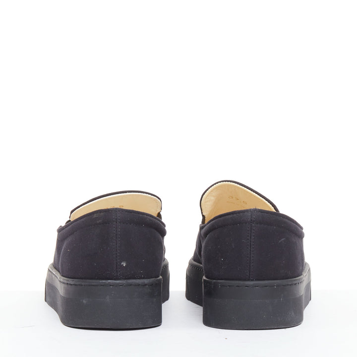 THE ROW Marie H black cotton twill rubber midsole elastic skate sneakers EU37.5