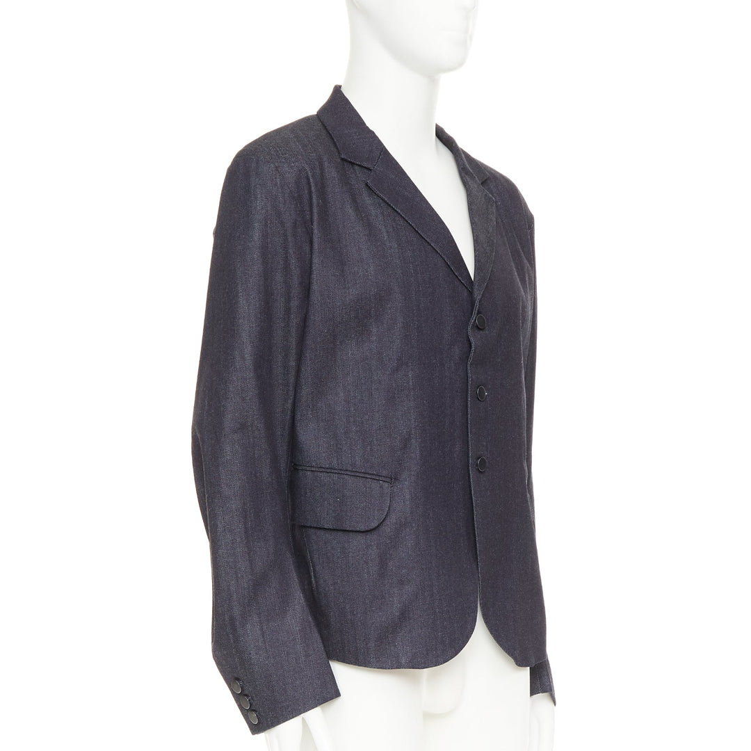 NEMETH Christopher Nemeth indigo blue cotton flap pockets boxy blazer jacket L
