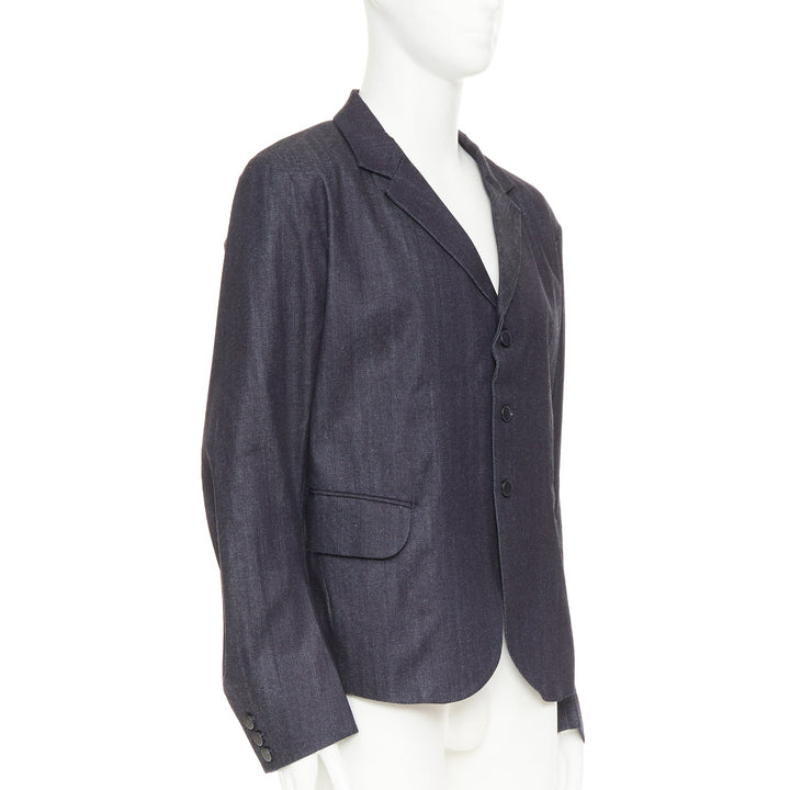 NEMETH Christopher Nemeth indigo blue cotton flap pockets boxy blazer jacket L