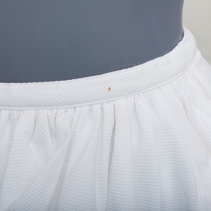 ALAIA ivory cotton waffle panelled tulip bubble knee length skirt FR40 L