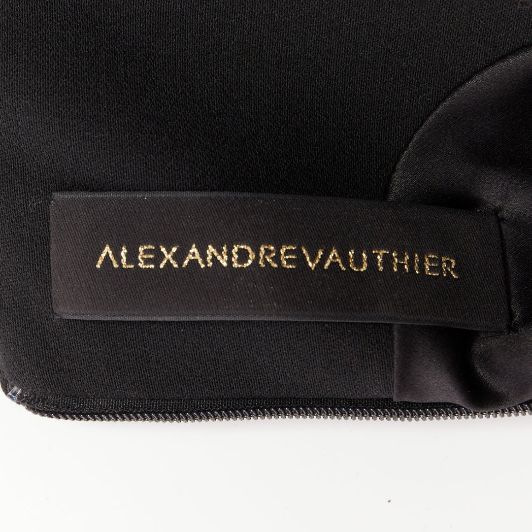 ALEXANDRE VAUTHIER black wool crepe asymmetric peplum ruffle dress