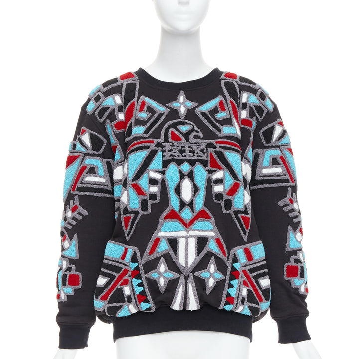 KTZ Metallic Eagle graphic tufted geometric pattern pullover