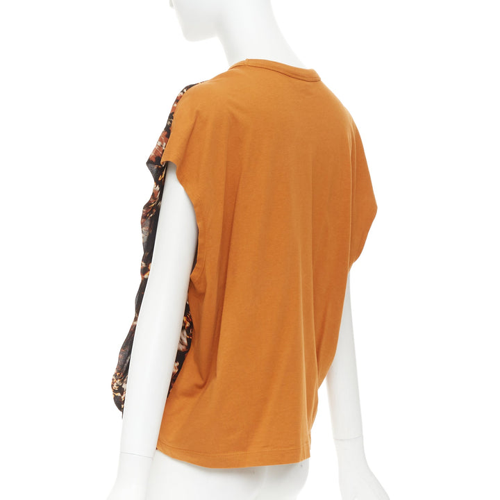 DRIES VAN NOTEN 2021 Hernet brown black cotton blurry floral cap sweater S