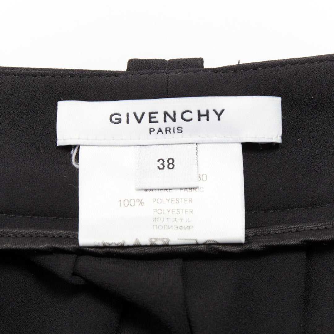GIVENCHY black pleated front drop crotch harem knee length shorts FR38 M