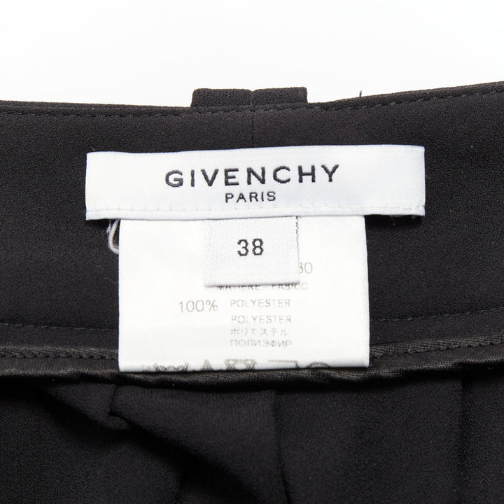 GIVENCHY black pleated front drop crotch harem knee length shorts FR38 M