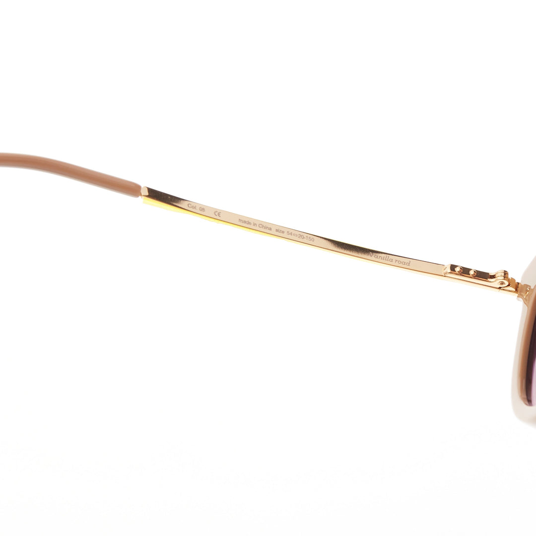 GENTLE MONSTER Vanilla Road beige acetate gold arm reflective sunglasses