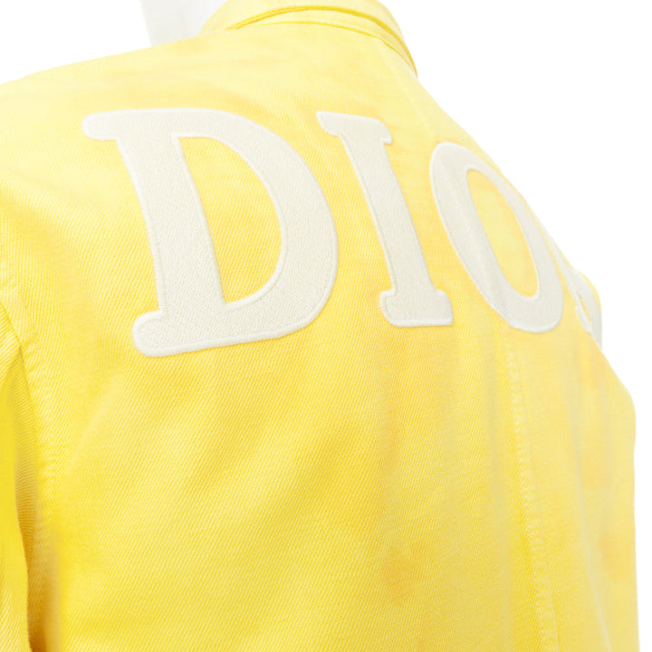 DIOR HOMME 2020 yellow 1947 logo embroidered cotton denim shirt jacket EU46 S