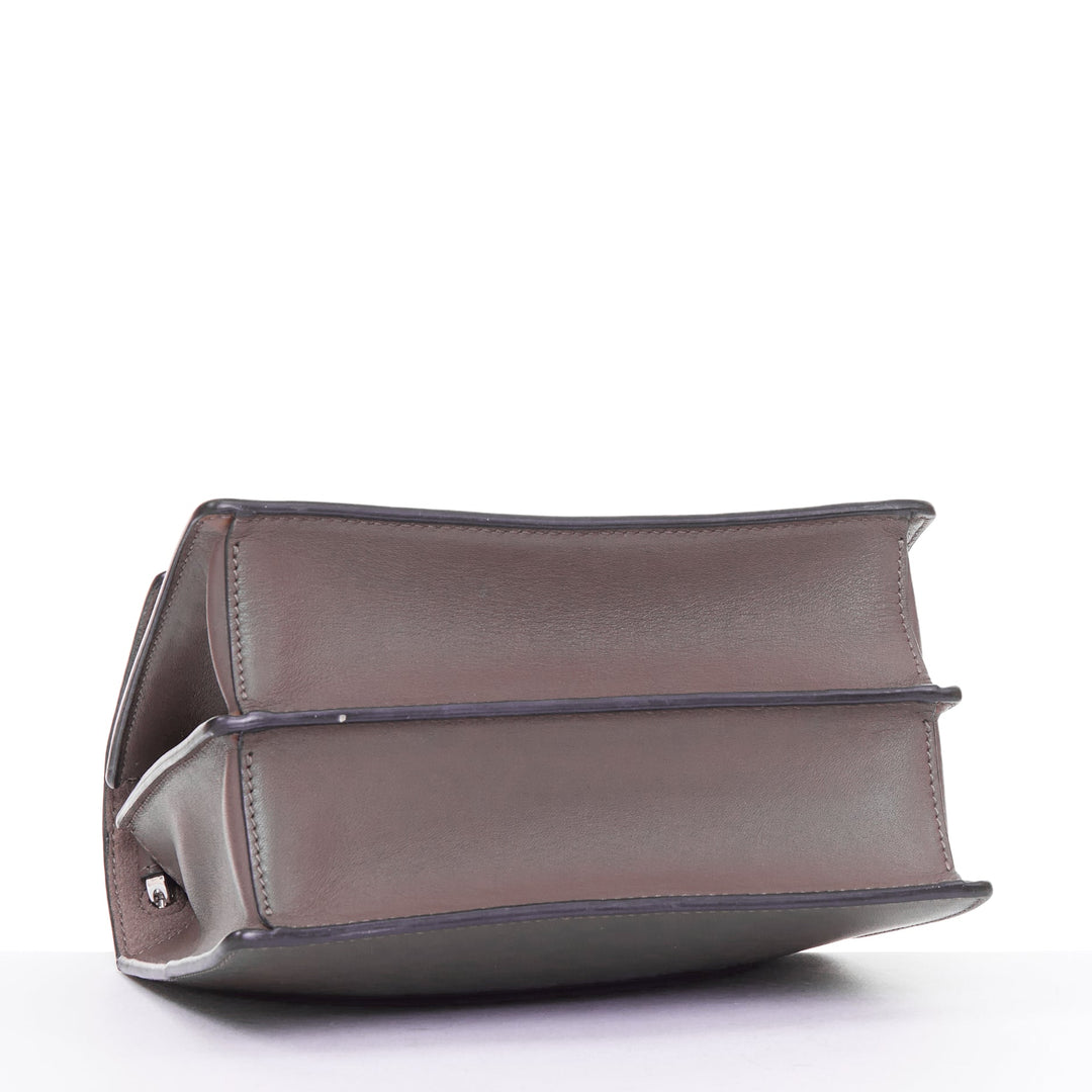 FENDI Mini Kan I grey smooth calfskin leather studded clasp shoulder bag