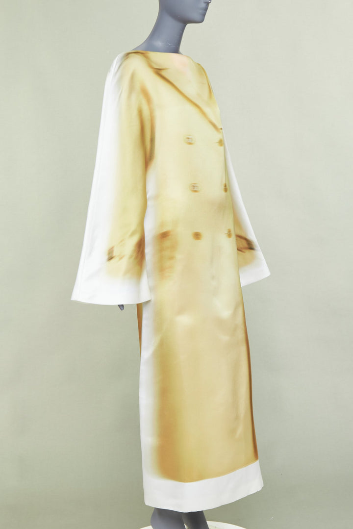 rare LOEWE JW ANDERSON 2023 Runway Trompe Loeil Blurry Trench Coat print dress