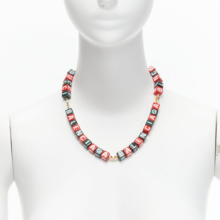 GUCCI BALENCIAGA 2021 Hacker Project Symbols red green cubes short necklace