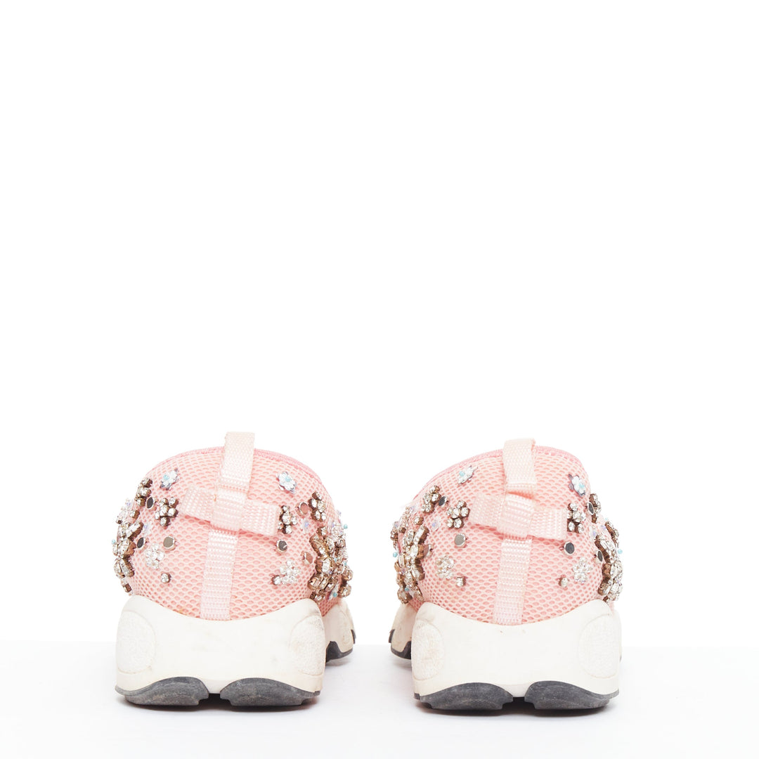 CHRISTIAN DIOR Raf Simons 2019 Fushion pink embellished dad sneakers EU35.5