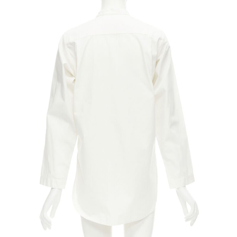 ARTCLUB Narciso white upcycled cotton Oxford slit sleeves tie front shirt S