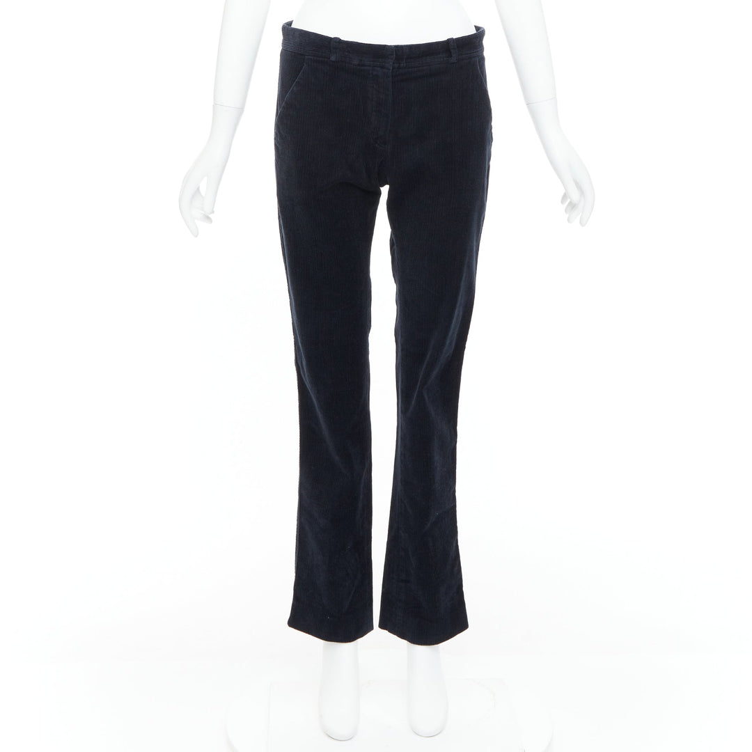 BALENCIAGA 2011 black corduroy mid waist straight leg pants FR36 S