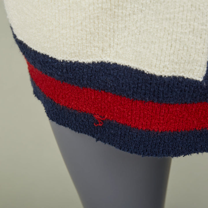 GUCCI 2017 Blind For Love web trim knit oversized cardigan sweater XS