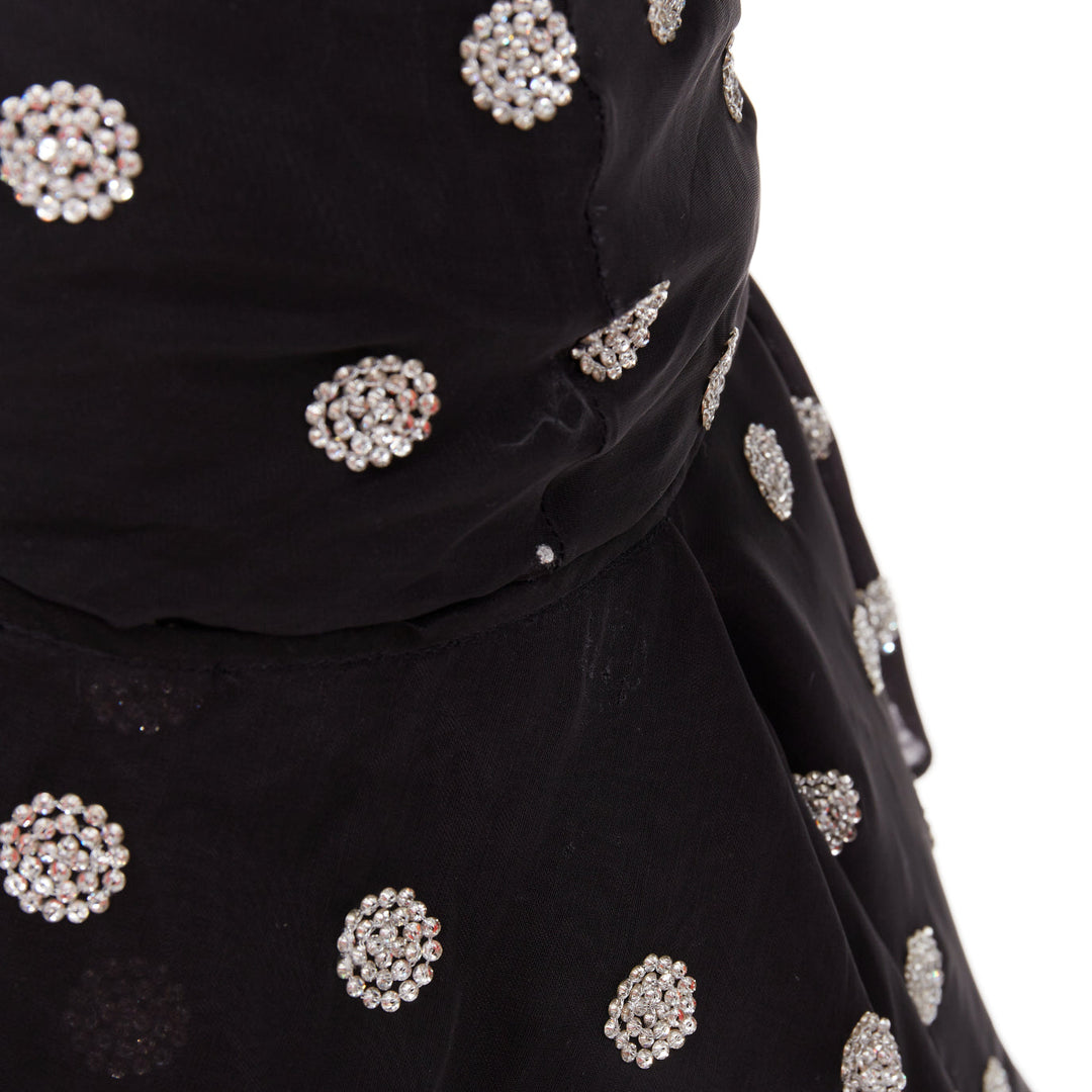 ALEXANDRE VAUTHIER COUTURE SS2019 Runway crystal polka dot ruffle shoulder dress