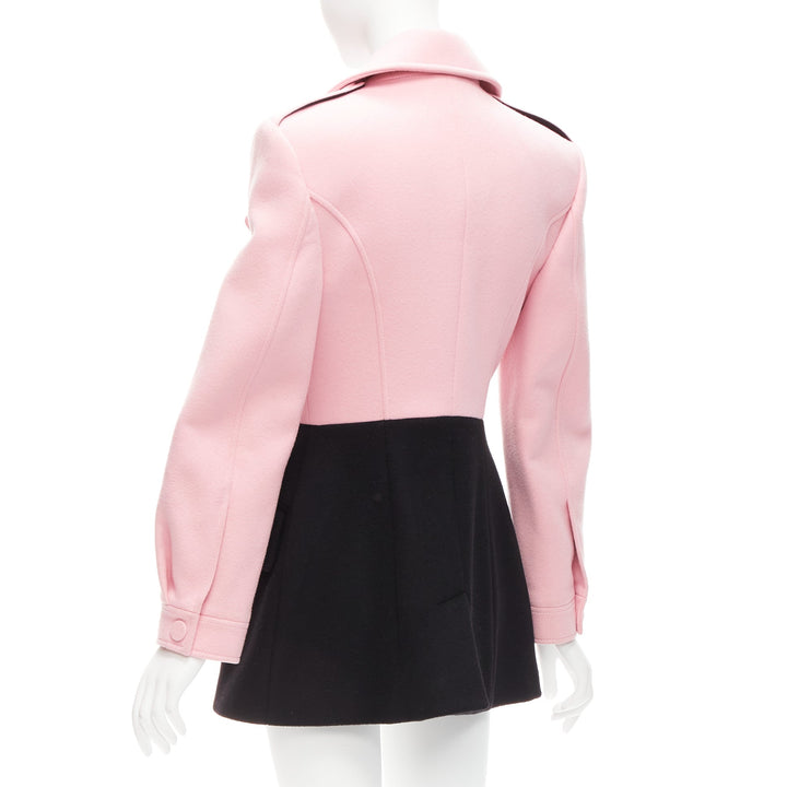ALEXANDER MCQUEEN 2019 virgin wool black pink utility pocketed jacket IT42 M