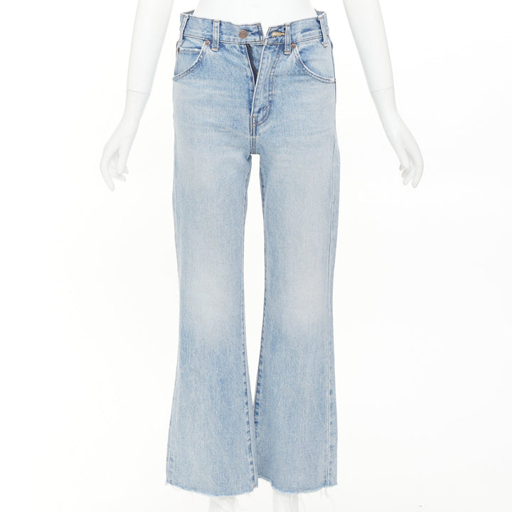CELINE W_FL_008 N424 789D 07VS light wash high waist wide leg cropped jeans 25"