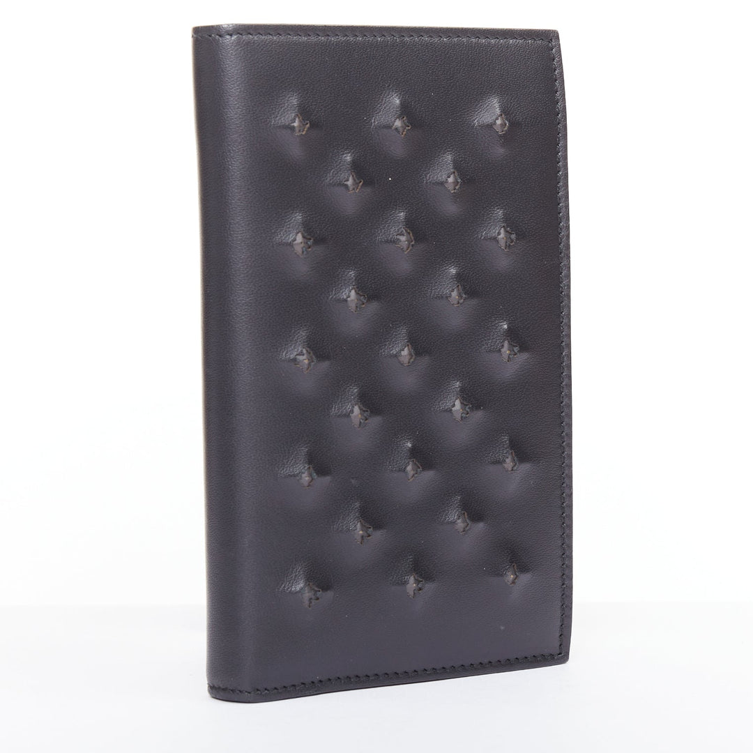 BOTTEGA VENETA black pierced stud details rectangular bifold purse wallet