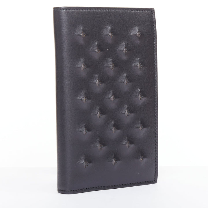 BOTTEGA VENETA black pierced stud details rectangular bifold purse wallet