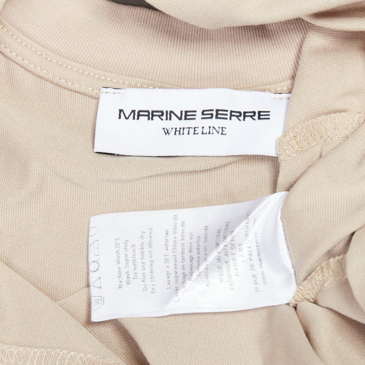 MARINE SERRE White Line beige orange moon embroidery tshirt M