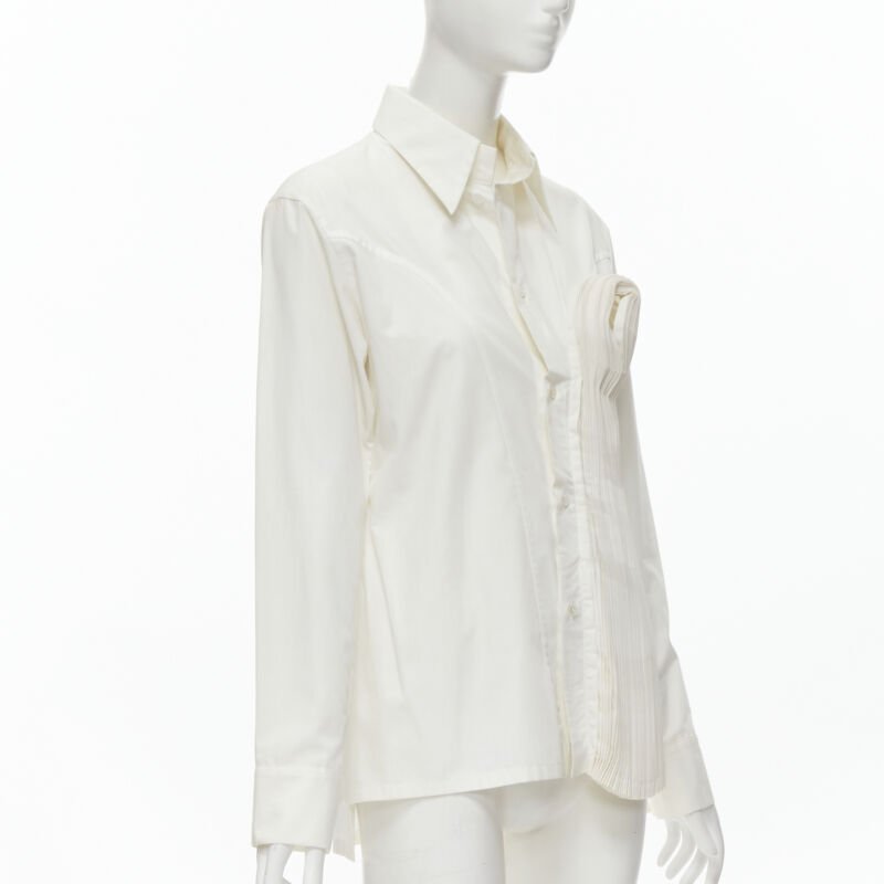 YOHJI YAMAMOTO 2015 Runway white Madam Gres inspired knife pleat shirt JP3 L