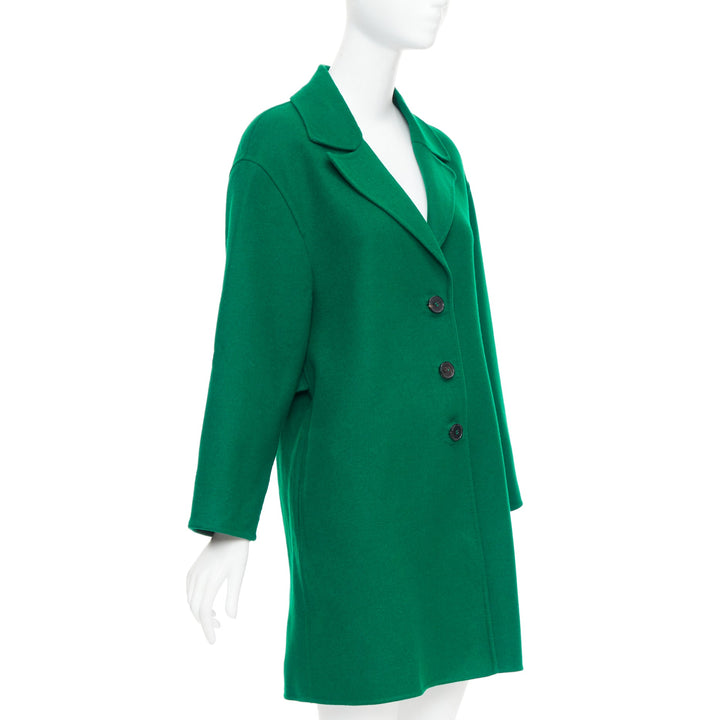 VALENTINO kelly green virgin wool blend single breasted oversized coat IT40 S