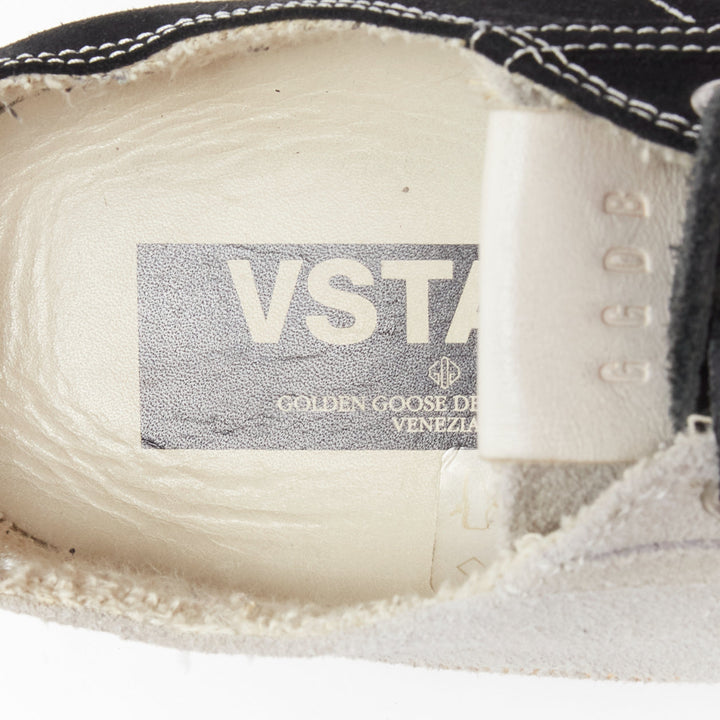 GOLDEN GOOSE VSTAR2 bicolor grey black distressed leather sneakers EU40
