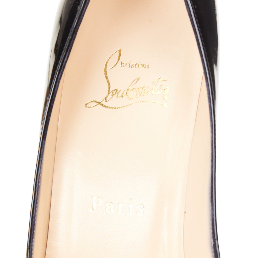 CHRISTIAN LOUBOUTIN You You 85 black patent leather peep toe heels EU37.5